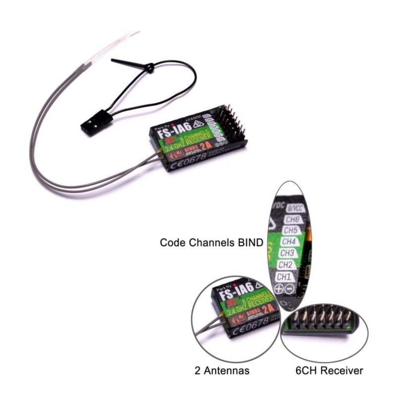 Drone Rc Racing - Flysky FS-IA6 Receiver 6CH Dual Antenna
