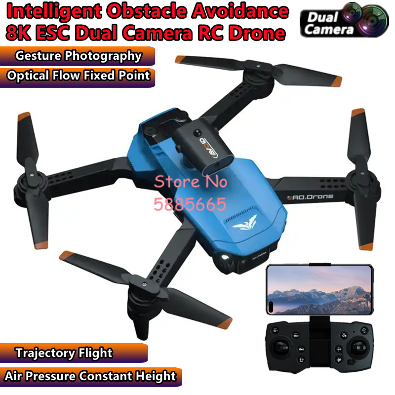 Drone Smart Rc Foldable - WIFI FPV Smart Obstacle Avoidance 8K