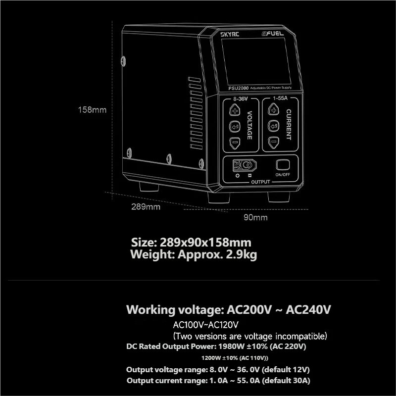 SKYRC PSU2000 1980W Adjustable - Drone Rc Battery review and price