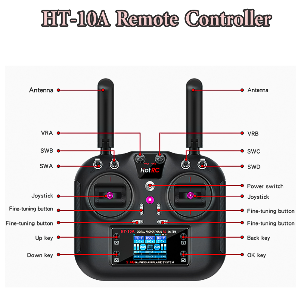 Hotrc HT-10A 2.4G 10CH Transmi - Drone Rc Transmitter And Receiver review and price